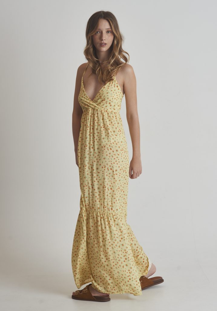 Vestido longo estampado